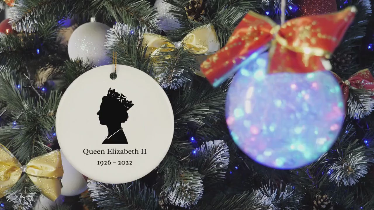 Queen Elizabeth Christmas Ornament, Porcelain Queen Mom Ornament, Queen Elizabeth II Bauble. Remembrance Memorial Memory Keepsake