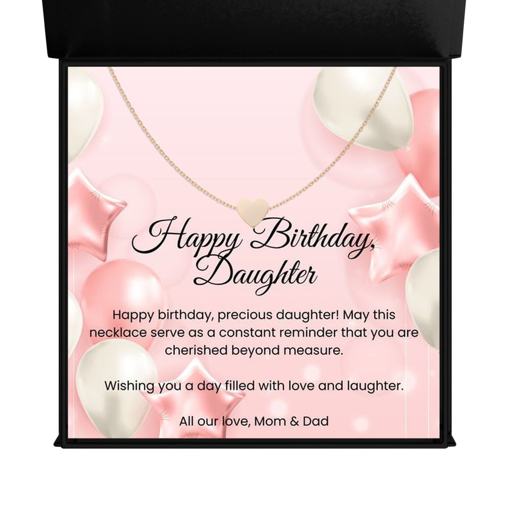 Heart Necklace Birthday Gift for Daughter from Parents - Mardonyx Jewelry Texture Magnetic Box