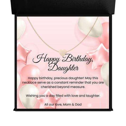 Heart Necklace Birthday Gift for Daughter from Parents - Mardonyx Jewelry Texture Magnetic Box