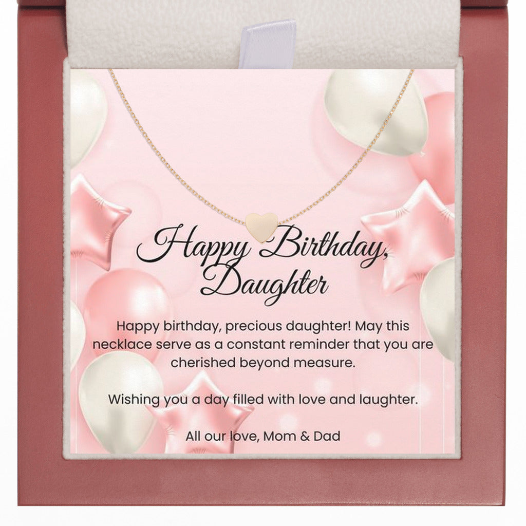 Heart Necklace Birthday Gift for Daughter from Parents - Mardonyx Jewelry LED Box