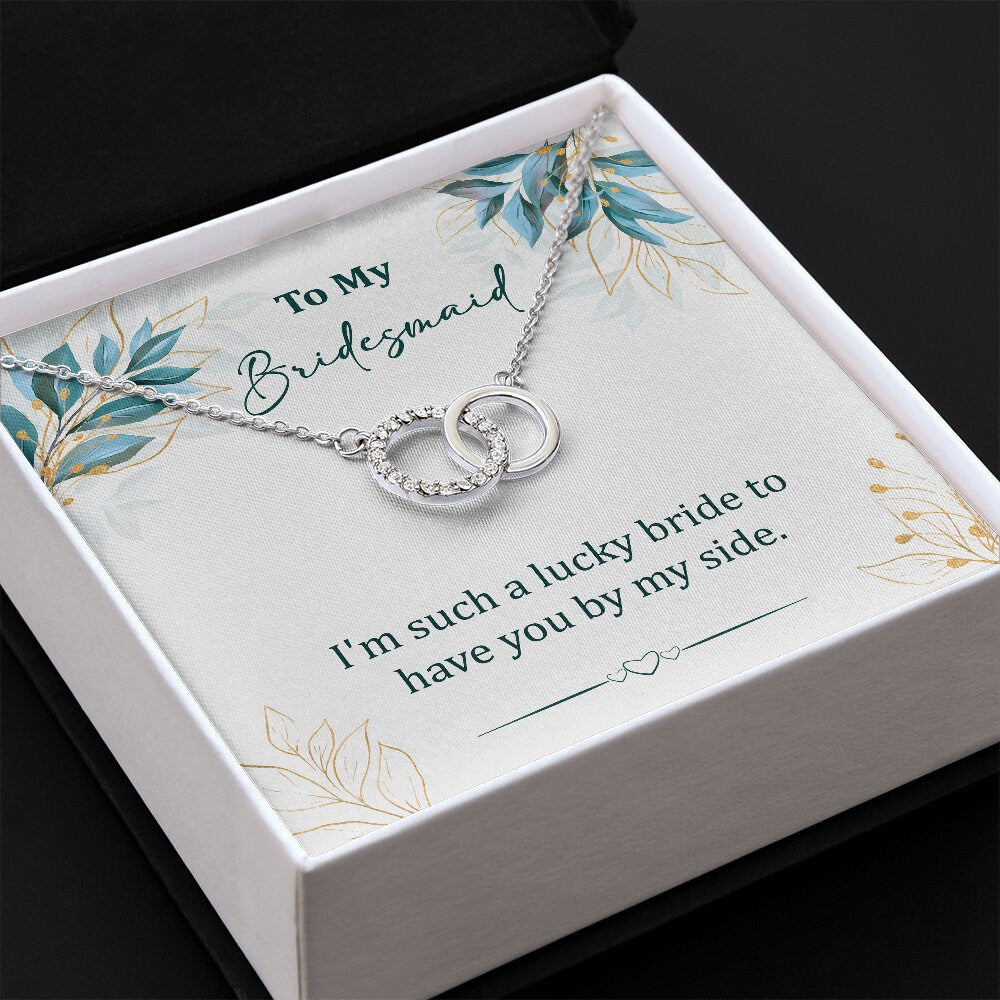 Bridesmaid Pendant Necklace, Gift for Bridesmaid, Wedding Necklace, CZ Crystals, Gift Box - Mardonyx Jewelry Perfect Pair Necklace