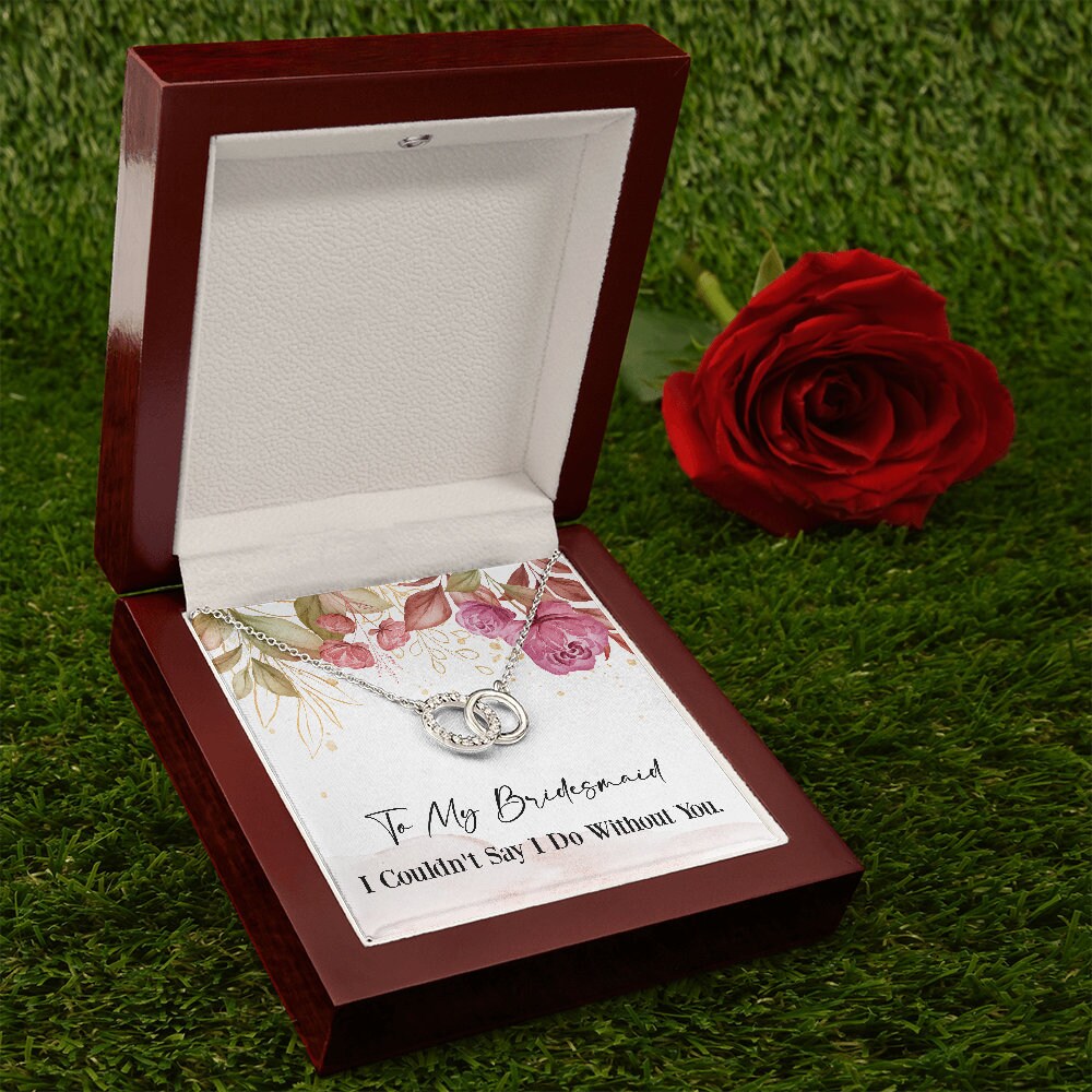 Bridesmaid Pendant Necklace, Gift for Bridesmaid, Wedding Necklace, CZ Crystals, Gift Box - Mardonyx Jewelry Perfect Pair Necklace with Luxury Box