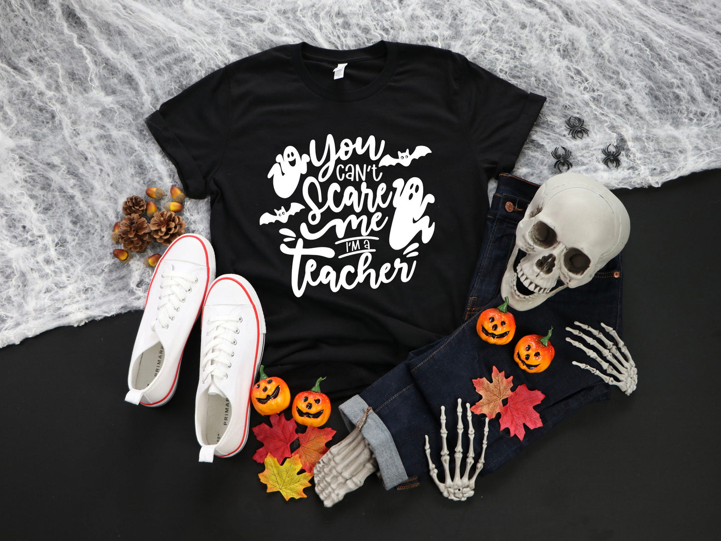 Women's Teacher Halloween Can't Scare Me Teacher Tee. Teacher Shirt