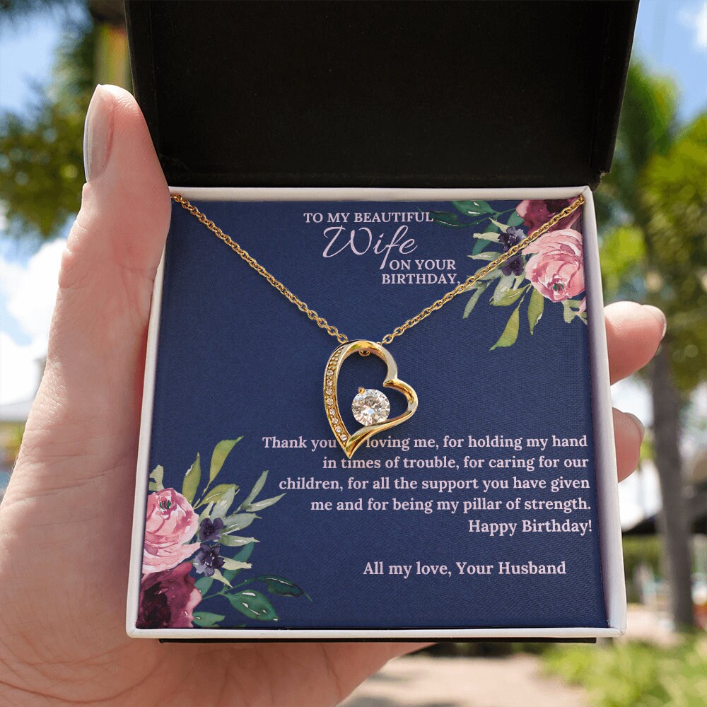 Birthday Gift for Wife Diamond Heart Necklace - Mardonyx Jewelry