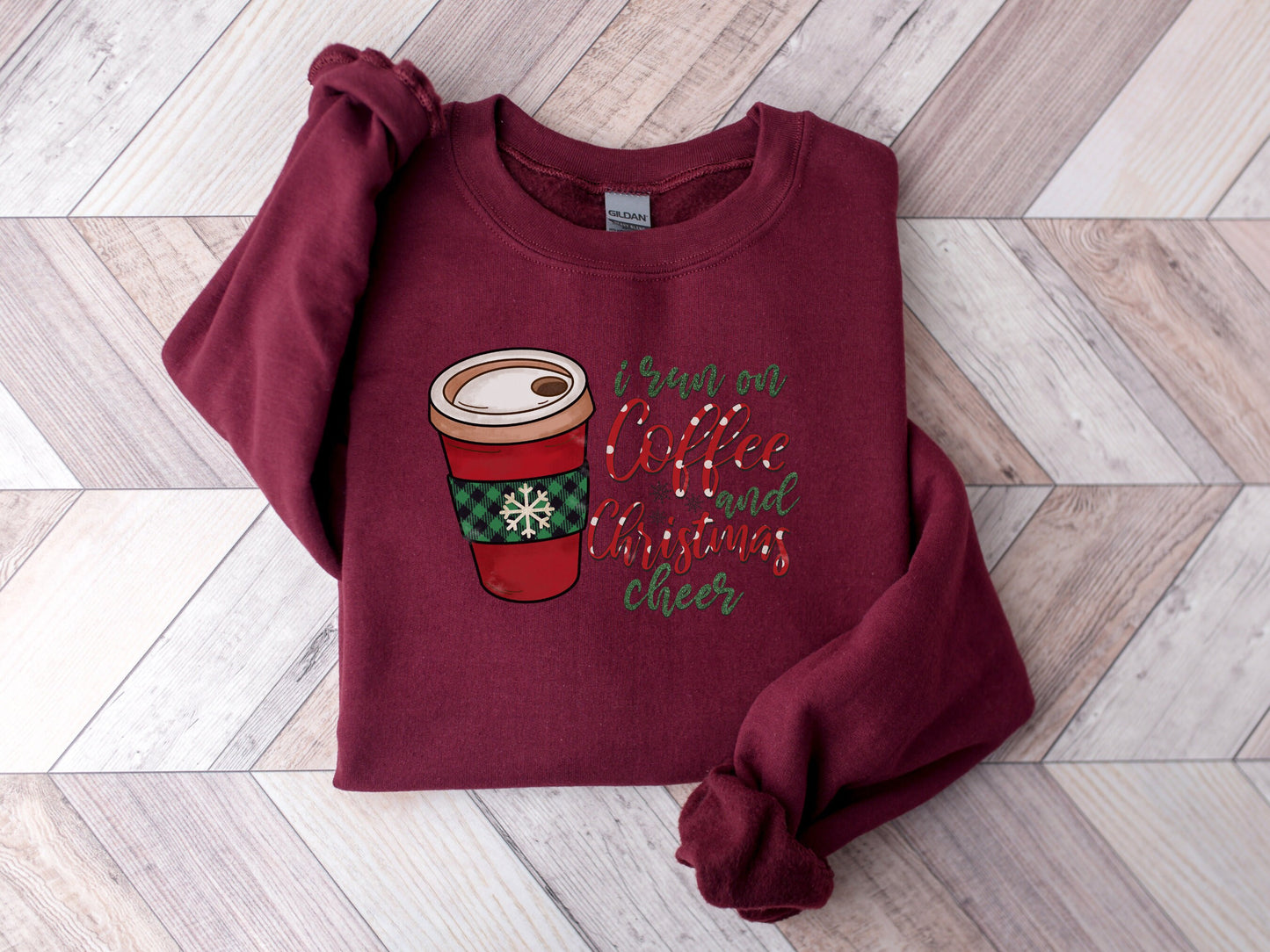 Christmas Coffee Sweatshirt, Christmas Women's Sweatshirt, Christmas Sweater, Christmas Crewneck, Winter Sweatshirt, Holiday Sweatshirt - Mardonyx Sweatshirt Indigo Blue / S