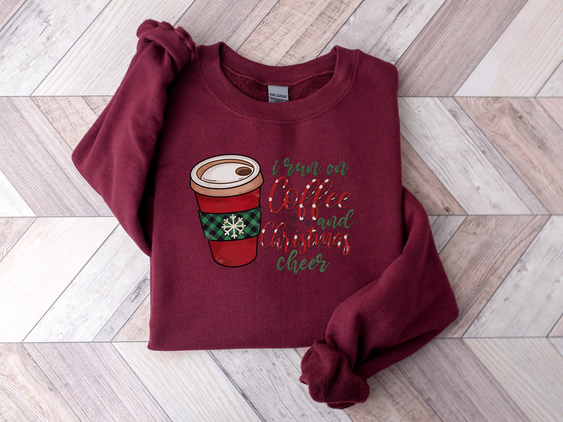 Christmas Coffee Sweatshirt, Christmas Women's Sweatshirt, Christmas Sweater, Christmas Crewneck, Winter Sweatshirt, Holiday Sweatshirt - Mardonyx Sweatshirt Indigo Blue / S