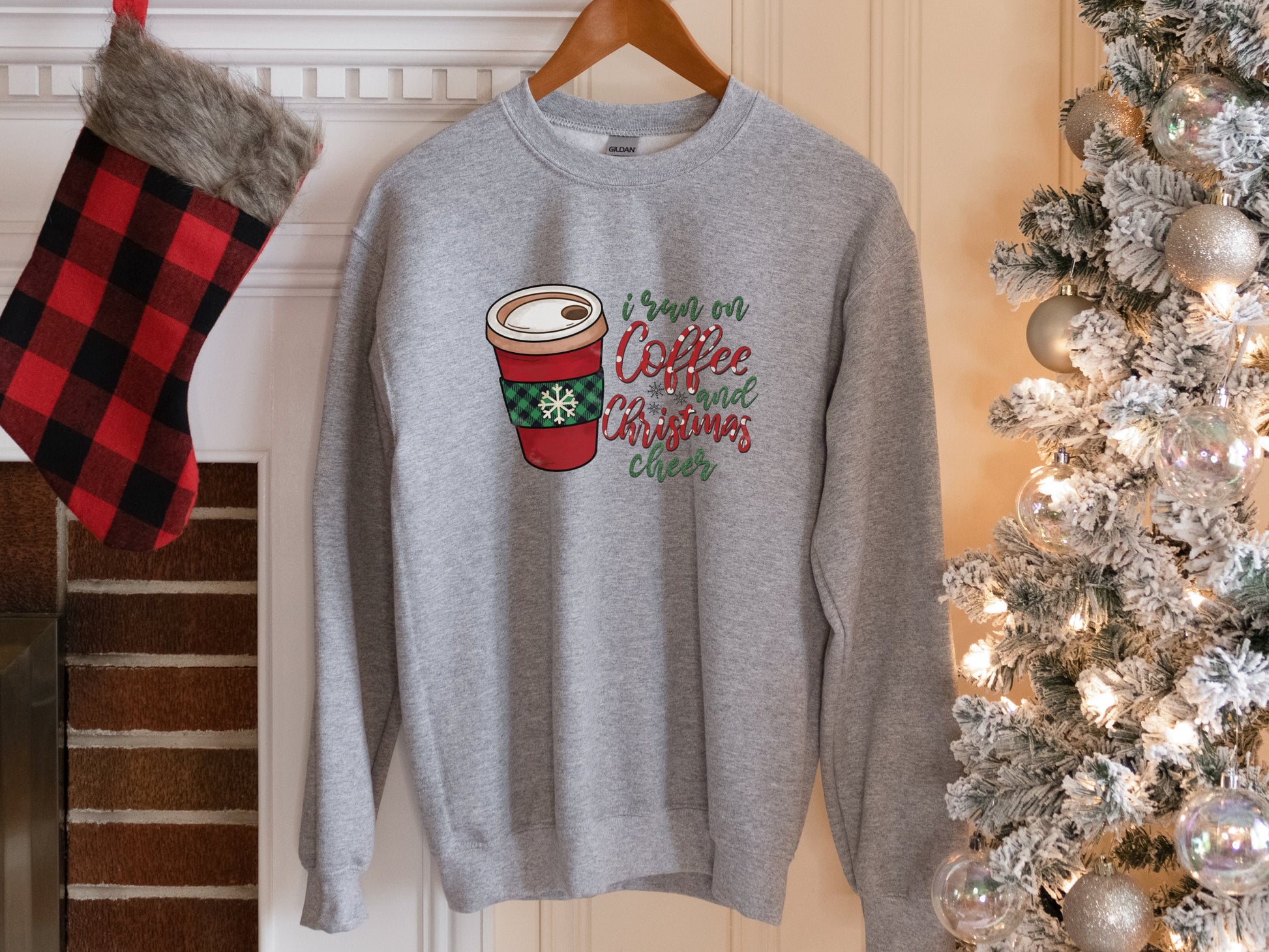 Christmas Coffee Sweatshirt, Christmas Women's Sweatshirt, Christmas Sweater, Christmas Crewneck, Winter Sweatshirt, Holiday Sweatshirt - Mardonyx Sweatshirt Red / S