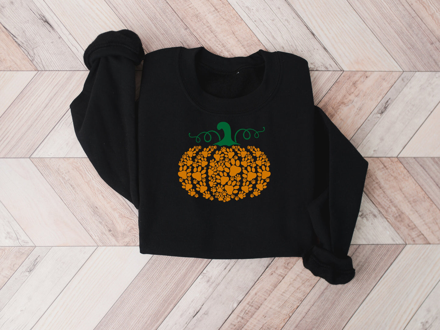 Paw Print Pumpkin Shirt, Halloween Dog Mom Sweatshirt