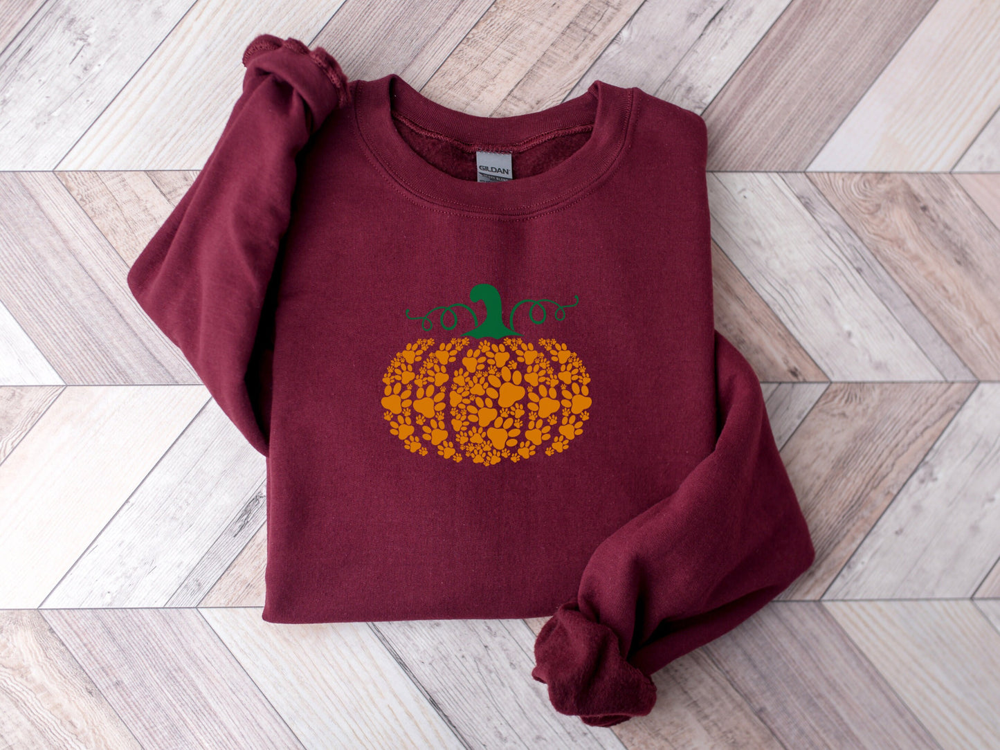 Paw Print Pumpkin Shirt, Halloween Dog Mom Sweatshirt