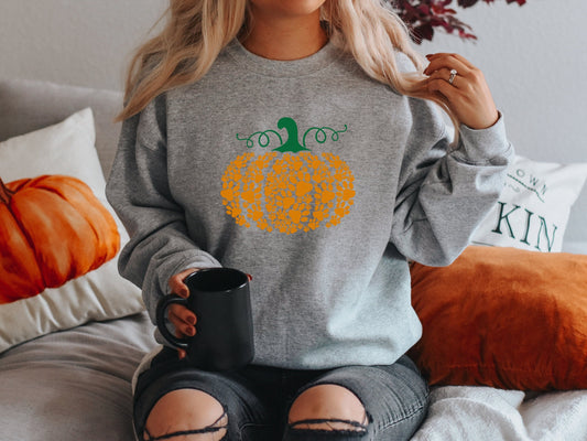Paw Print Pumpkin Shirt, Halloween Dog Mom Sweatshirt