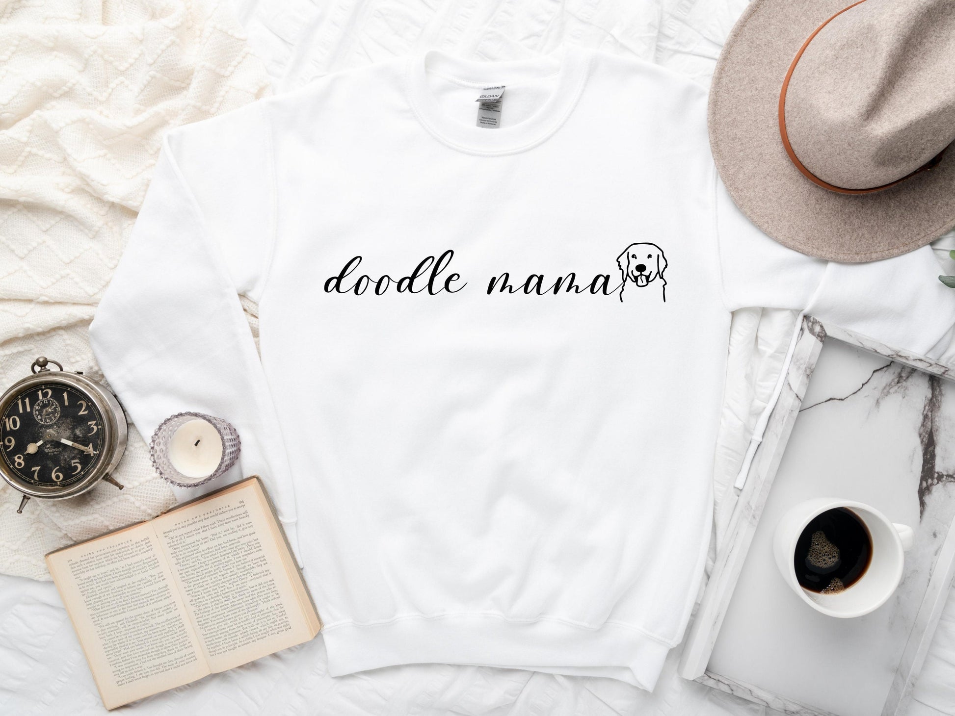 Doodle Mama Mom Sweatshirt, Dog Lover Sweatshirt, Gift for Dog Mom, Dog Mom Sweatshirt, Gift For Dog Lover, Gift for Her, Dog Sweatshirt - Mardonyx Sweatshirt White / S