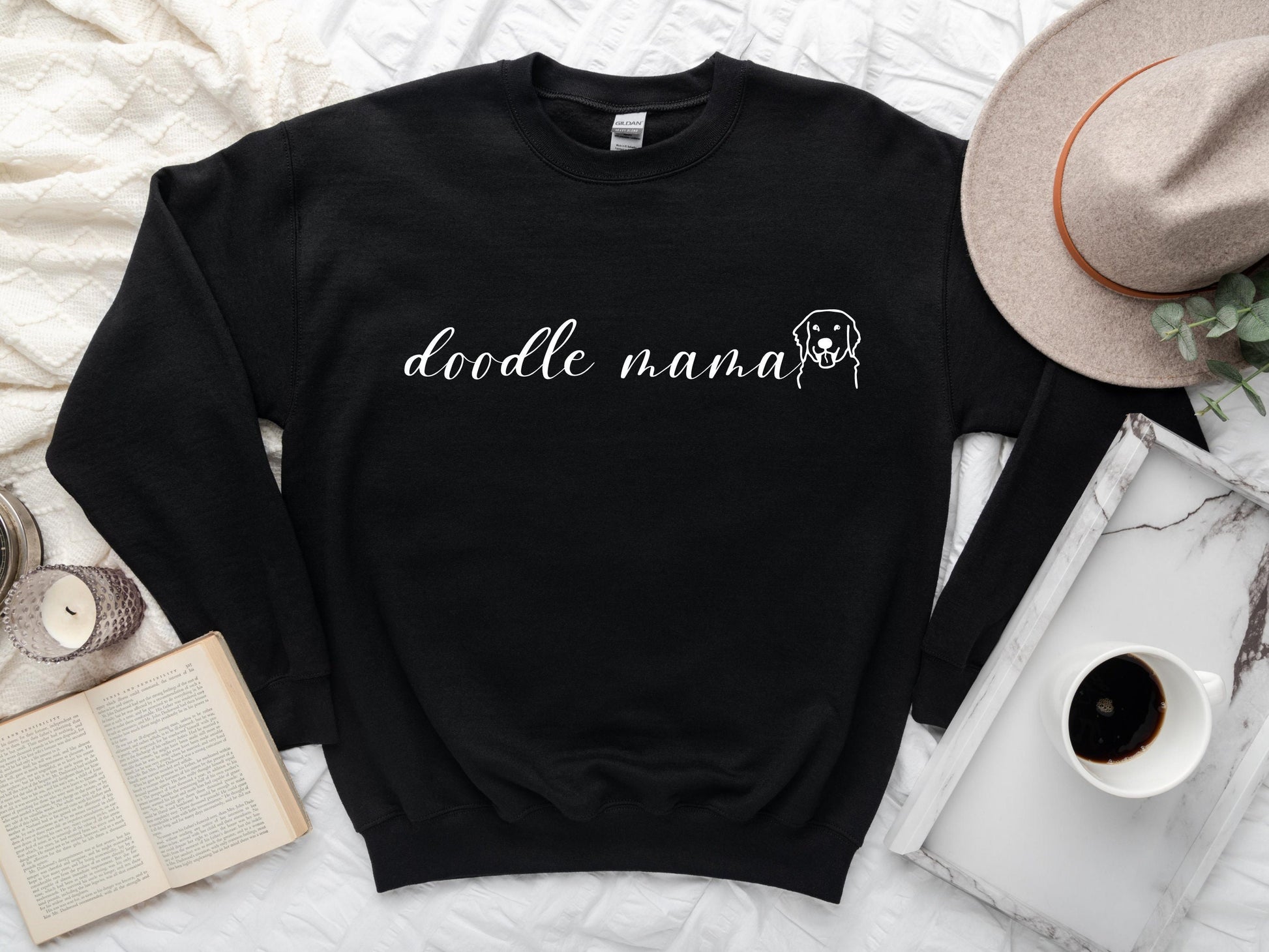 Doodle Mama Mom Sweatshirt, Dog Lover Sweatshirt, Gift for Dog Mom, Dog Mom Sweatshirt, Gift For Dog Lover, Gift for Her, Dog Sweatshirt - Mardonyx Sweatshirt Black / S