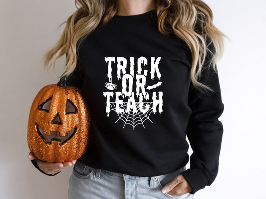 Trick or Teach Sweatshirt ,Teacher Halloween Oversized Sweatshirt - Mardonyx Sweatshirt