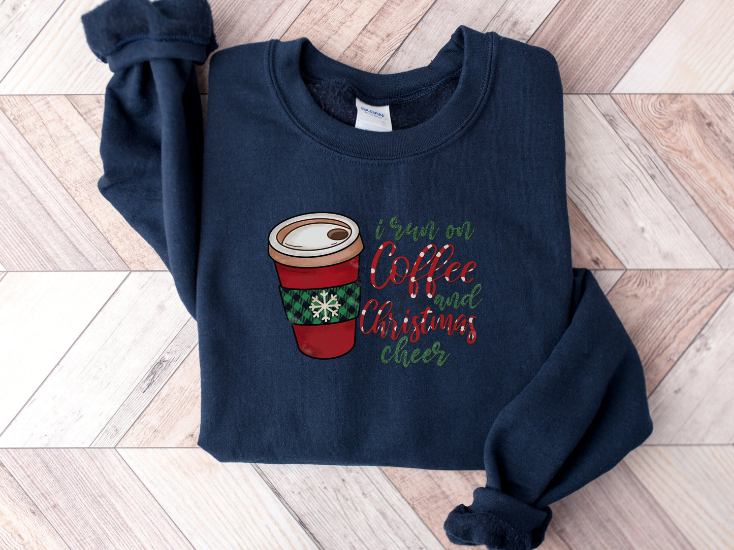 Christmas Coffee Sweatshirt, Christmas Women's Sweatshirt, Christmas Sweater, Christmas Crewneck, Winter Sweatshirt, Holiday Sweatshirt - Mardonyx Sweatshirt Military Green / S