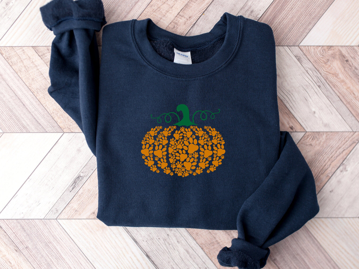 Paw Print Pumpkin Shirt, Halloween Dog Mom Sweatshirt