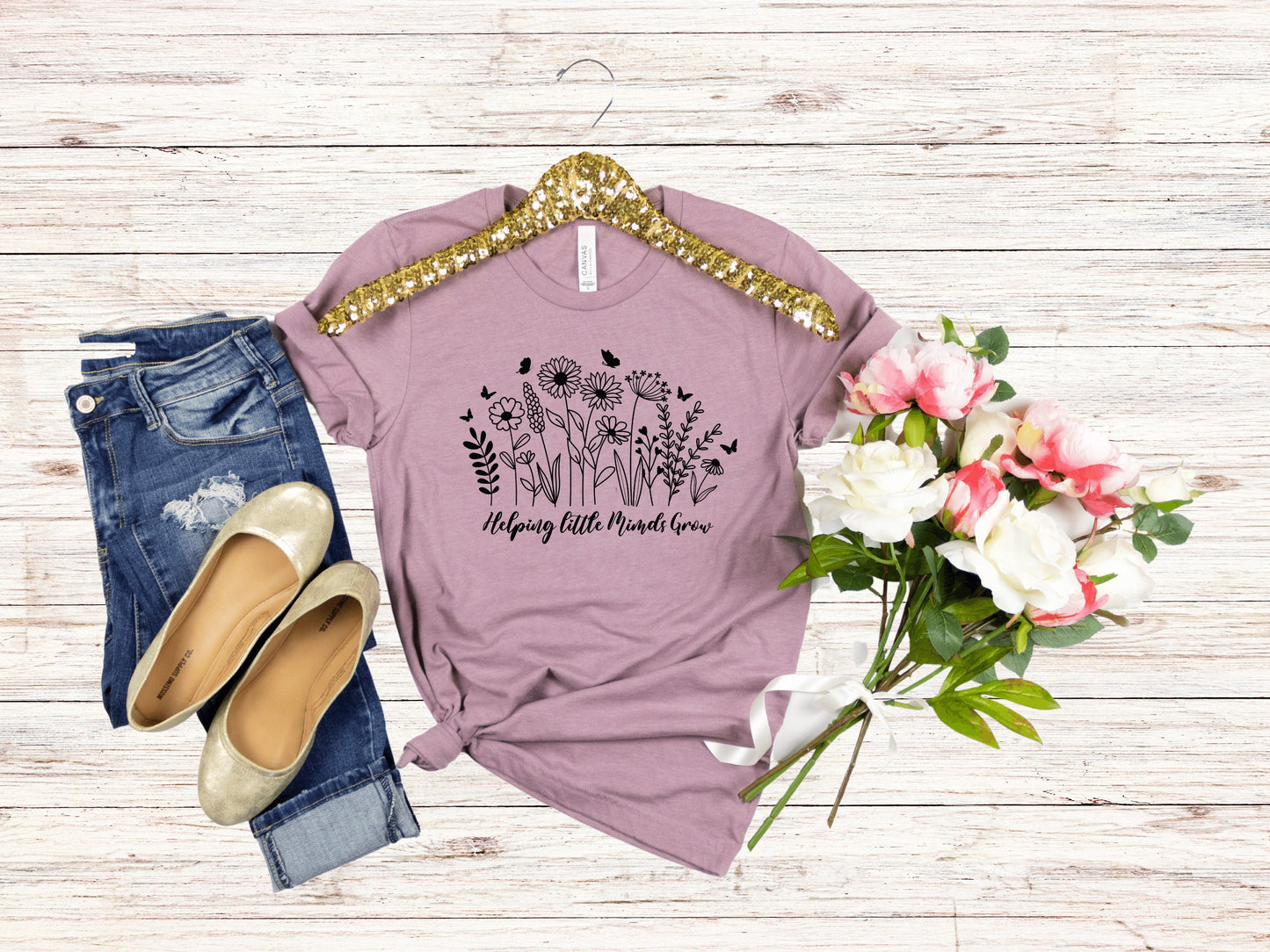 Helping Little Minds Grow Teacher T-Shirt