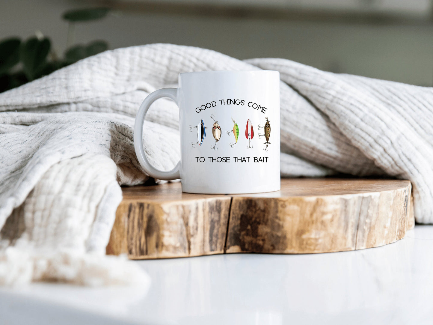 Fishing Gifts for Men, Good Things Come to Those That Bait Mug, Fishing Gift Mug, Fishing Gifts, Fishing Lure, Vintage Fishing Lure Mug,