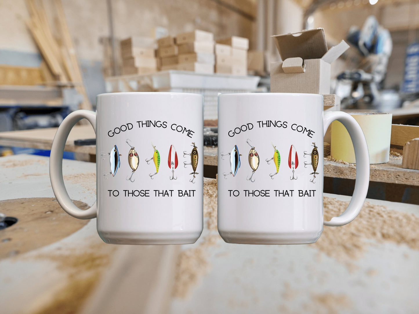 Fishing Gifts for Men, Good Things Come to Those That Bait Mug, Fishing Gift Mug, Fishing Gifts, Fishing Lure, Vintage Fishing Lure Mug,
