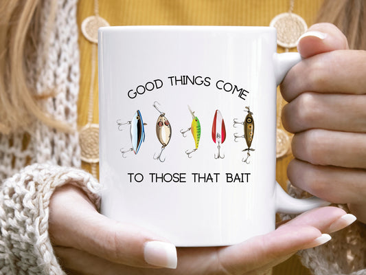 Fishing Gifts for Men, Good Things Come to Those That Bait Mug, Fishing Gift Mug, Fishing Gifts, Fishing Lure, Vintage Fishing Lure Mug, - Mardonyx Mug