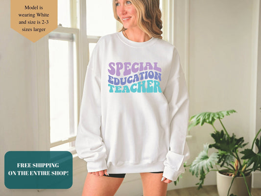 Retro Font Special Education Teacher Sweatshirt