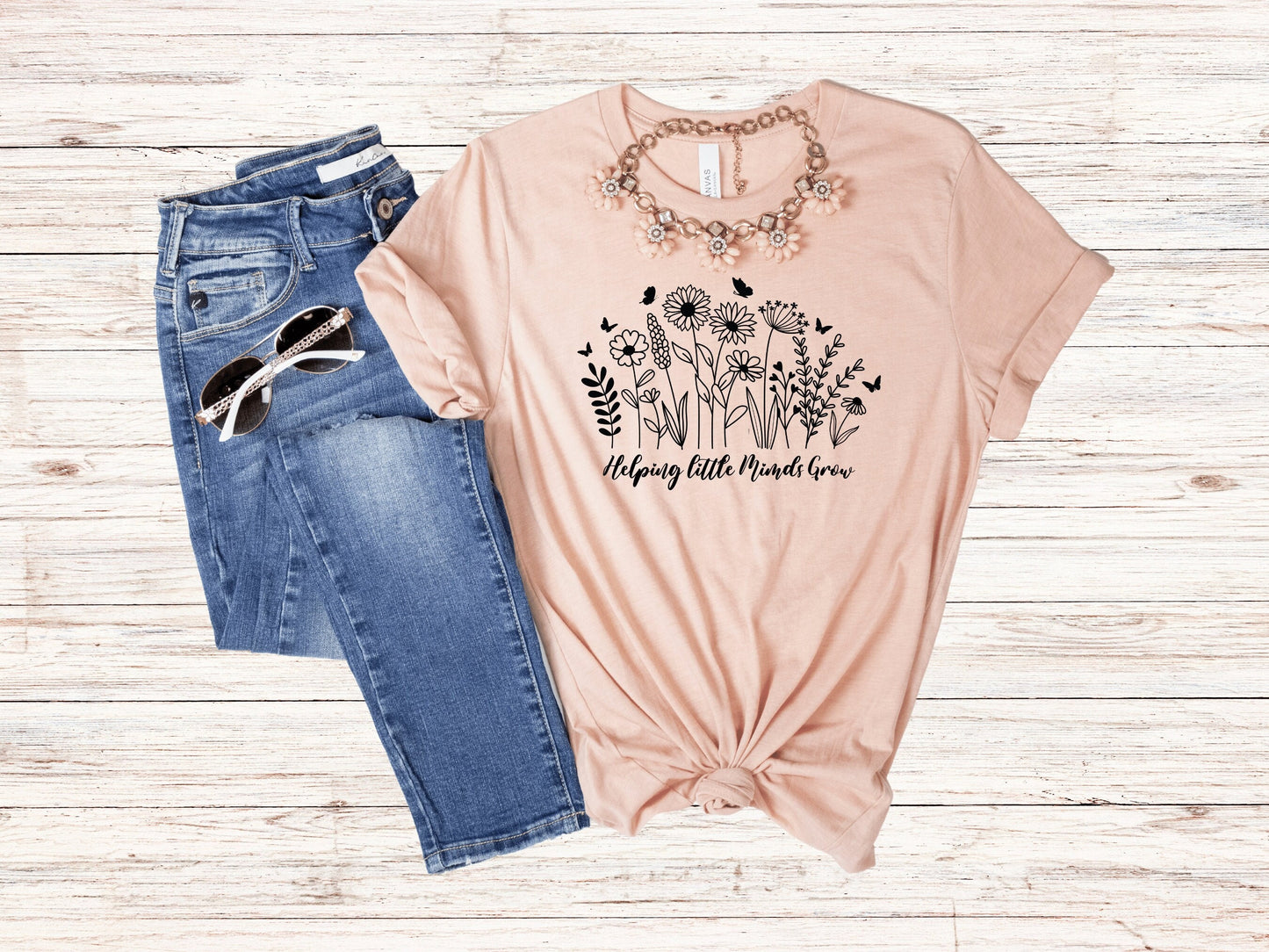 Helping Little Minds Grow Teacher T-Shirt