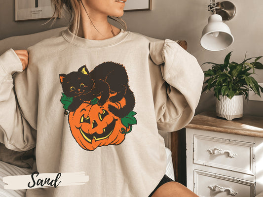 Black Cat Halloween Sweatshirt - Mardonyx Sweatshirt