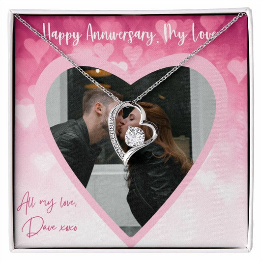 Personalized Message Card Jewelry, Happy Anniversary Personalized Message Card Necklace, Picture Message Card, Custom Message Necklace