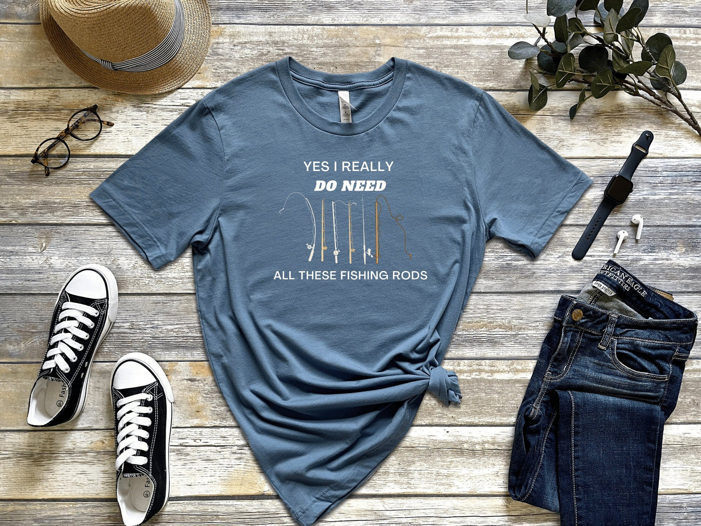 Fishing Gifts for Men, Fishing Rod Lover T-Shirt, Fishing Shirt Fishing Rod Collector, Funny Fishing Shirt - Mardonyx T-Shirt Steel Blue / S