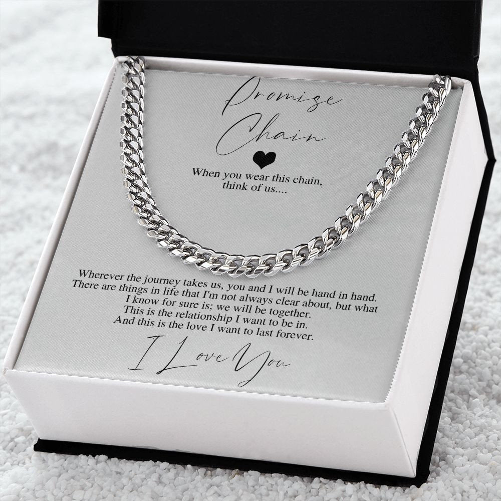 Promise Cuban Chain Necklace,Romantic Gift for Boyfriend,Appreciation Gift for Boyfriend