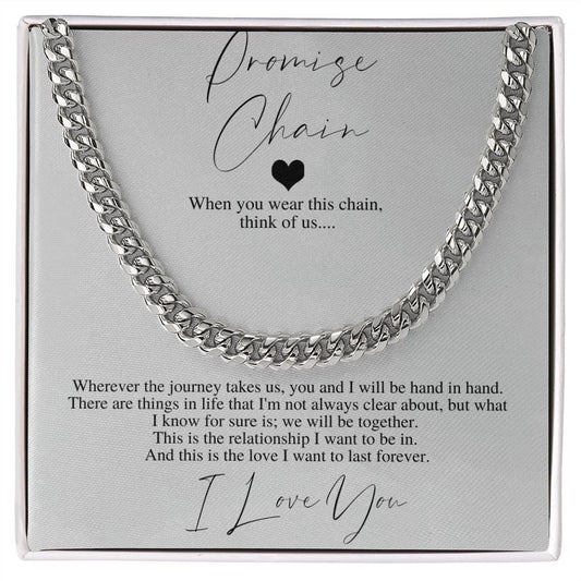 Promise Cuban Chain Necklace,Romantic Gift for Boyfriend,Appreciation Gift for Boyfriend