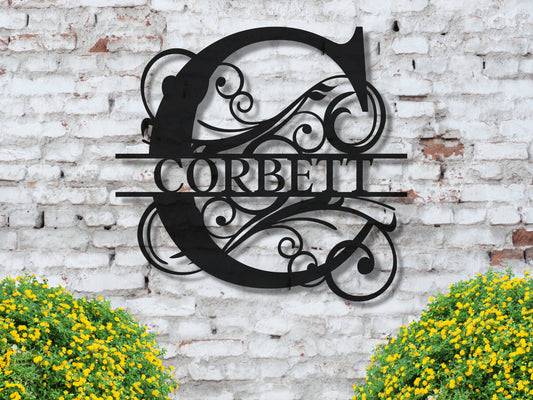 Personalized Monogram Split Metal Wall Art - Custom Steel Sign for Weddings, Engagements, and New Marriages