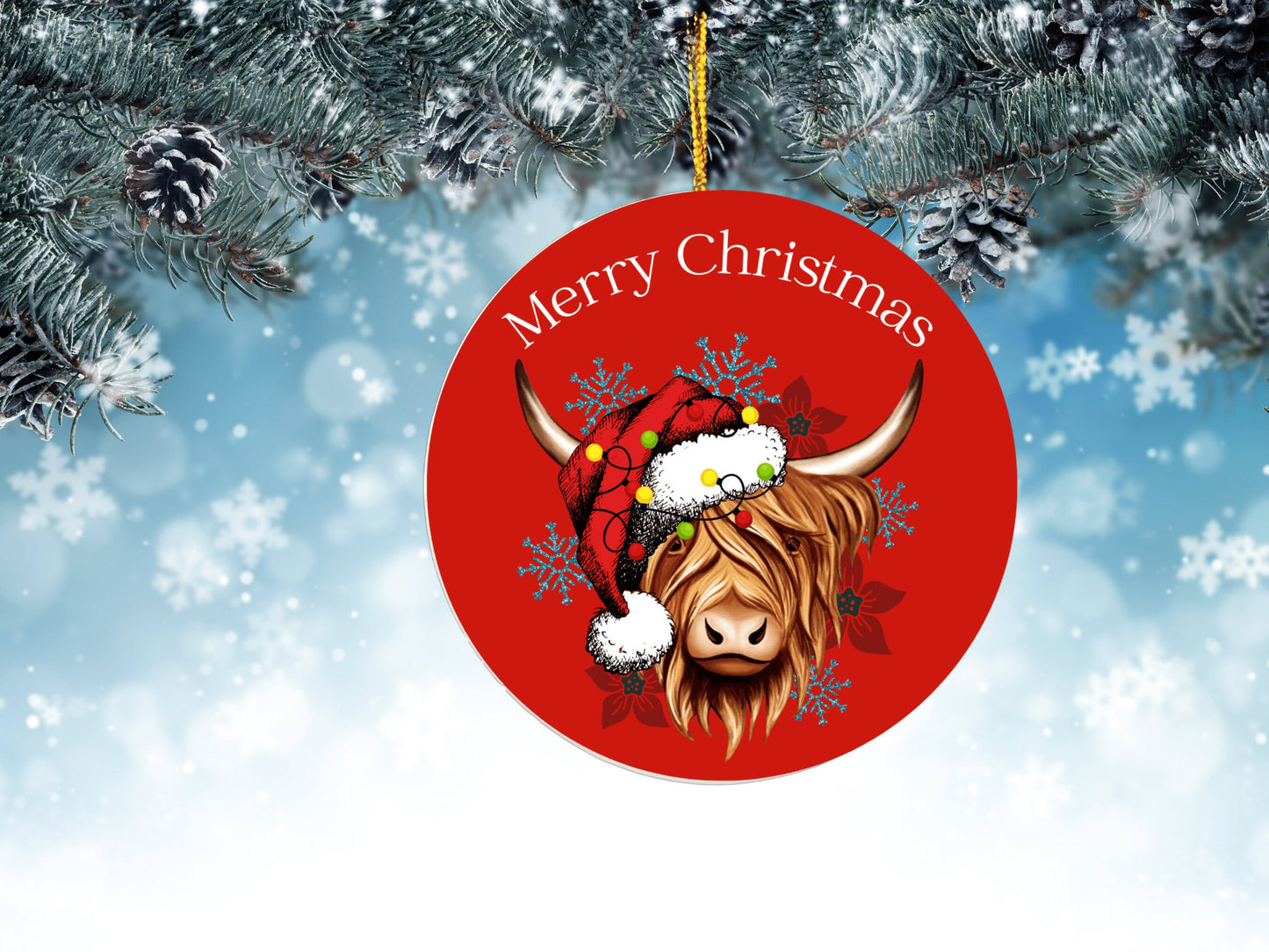 Highland Cow Ornament, Cow Lover Gift, Cow Ornament