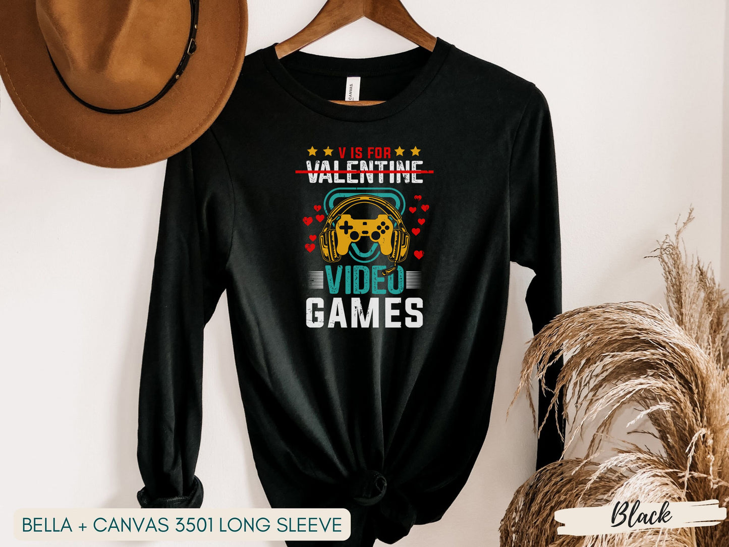 Video Games Gift, Video Game Shirt, V is For Video Games Funny Valentines Day Shirt T-Shirt, Video Game Valentine Shirt