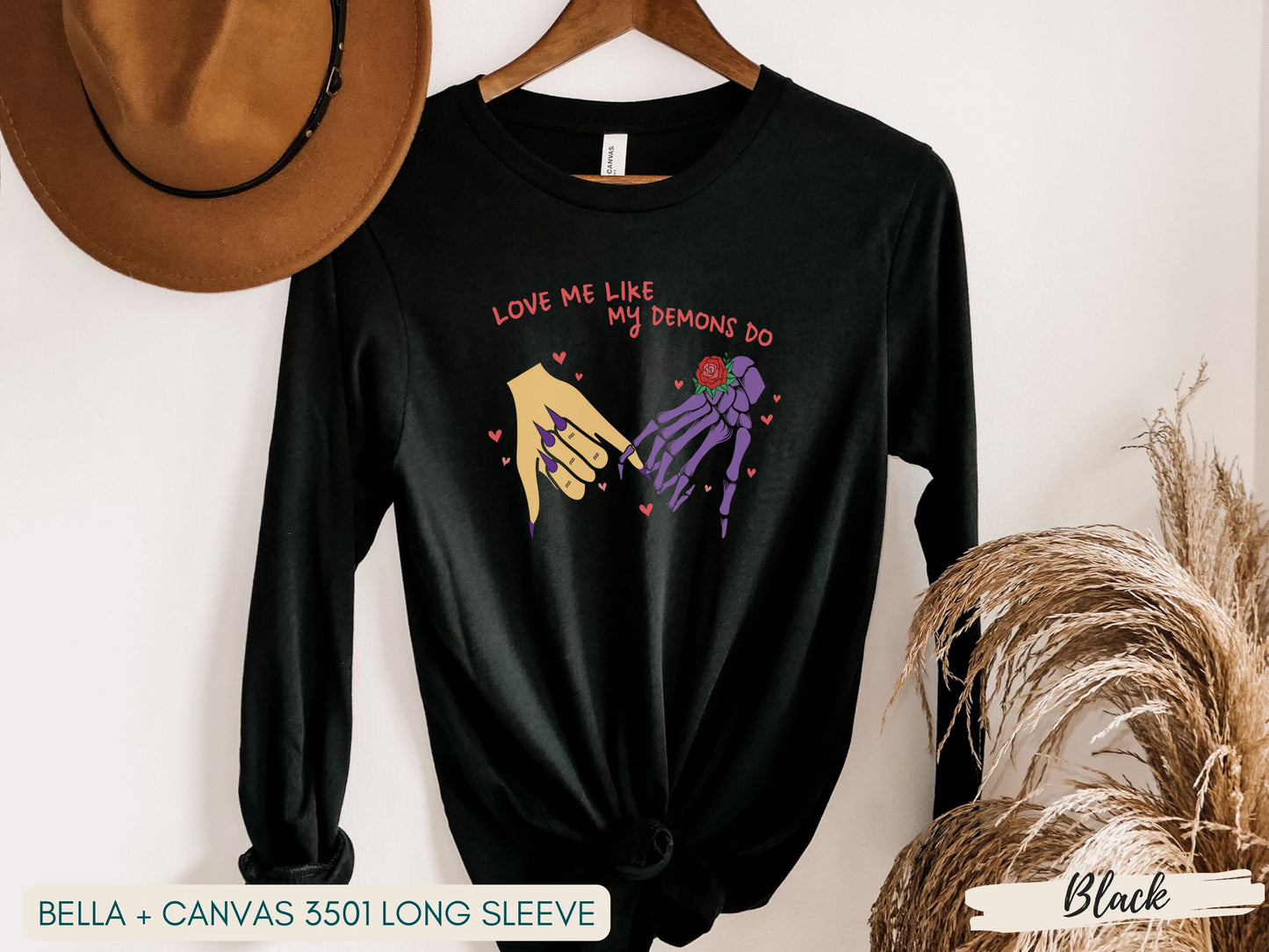 Funny Love Me Like My Demons Do Gothic Valentine Shirt, Gothic Valentine's Day Gift, Goth Valentines Gift,Anti Valentine's Day Shirt