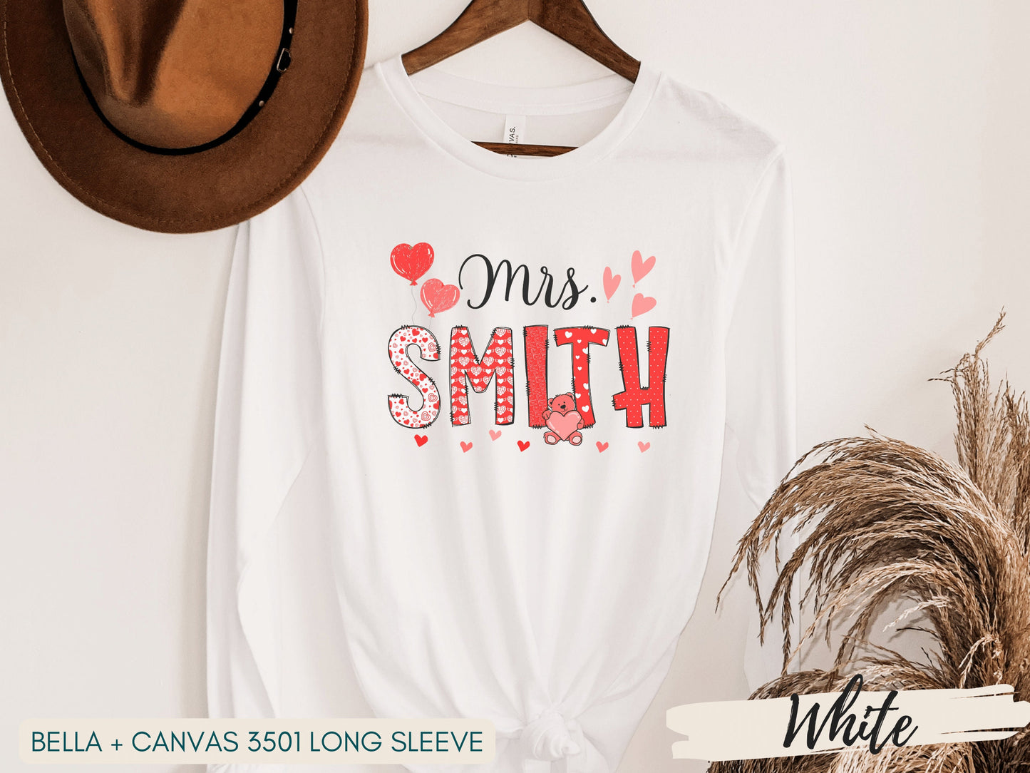 Teacher Valentine Shirt, Personalized Name Teacher Sweatshirt, Valentines Elementary Teacher T-Shirt, School Valentine Day Gifts for Teacher