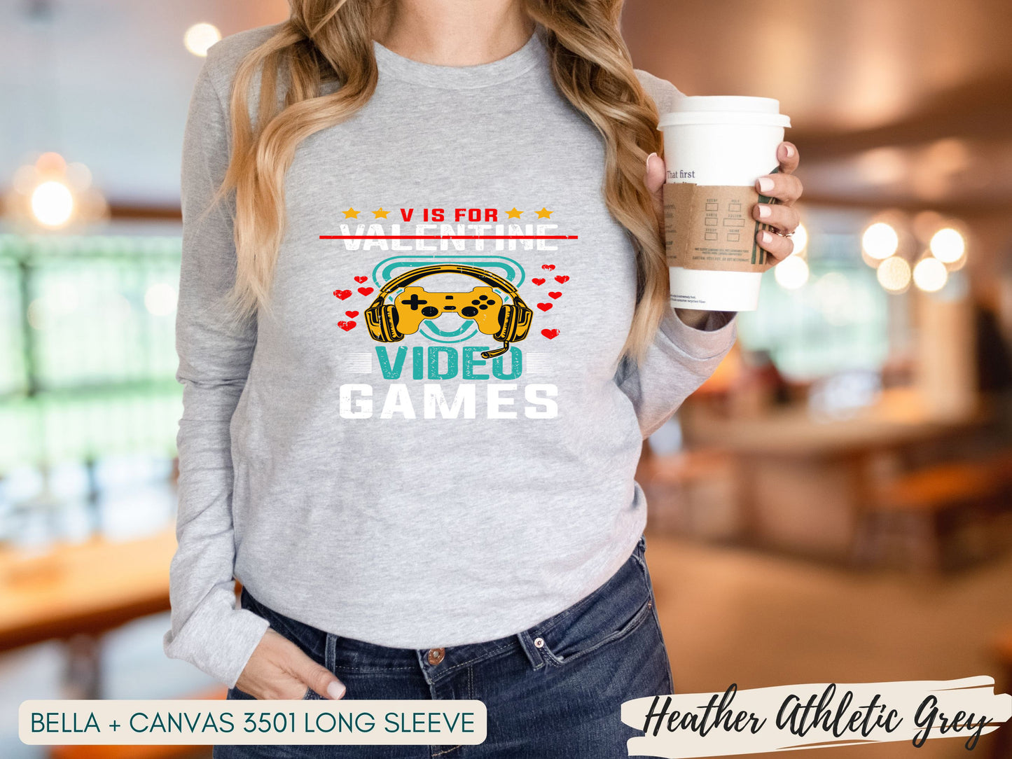 Video Games Gift, Video Game Shirt, V is For Video Games Funny Valentines Day Shirt T-Shirt, Video Game Valentine Shirt
