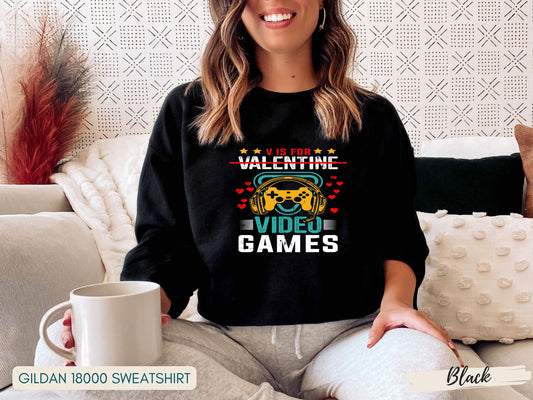 Video Games Gift, Video Game Shirt, V is For Video Games Funny Valentines Day Shirt T-Shirt, Video Game Valentine Shirt
