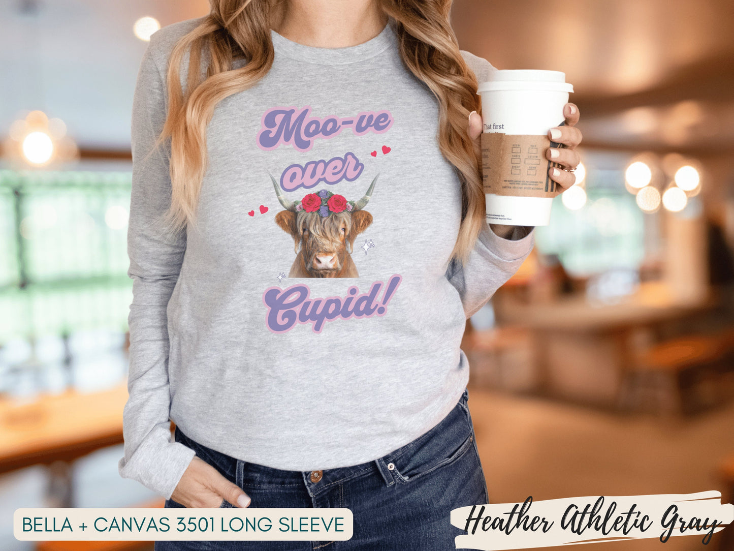 Highland Cow Valentine Shirt, Cow Lover Shirt, Funny Valentine Shirt, Cow Lover Gift, Valentine Day Gift, Cow Shirt