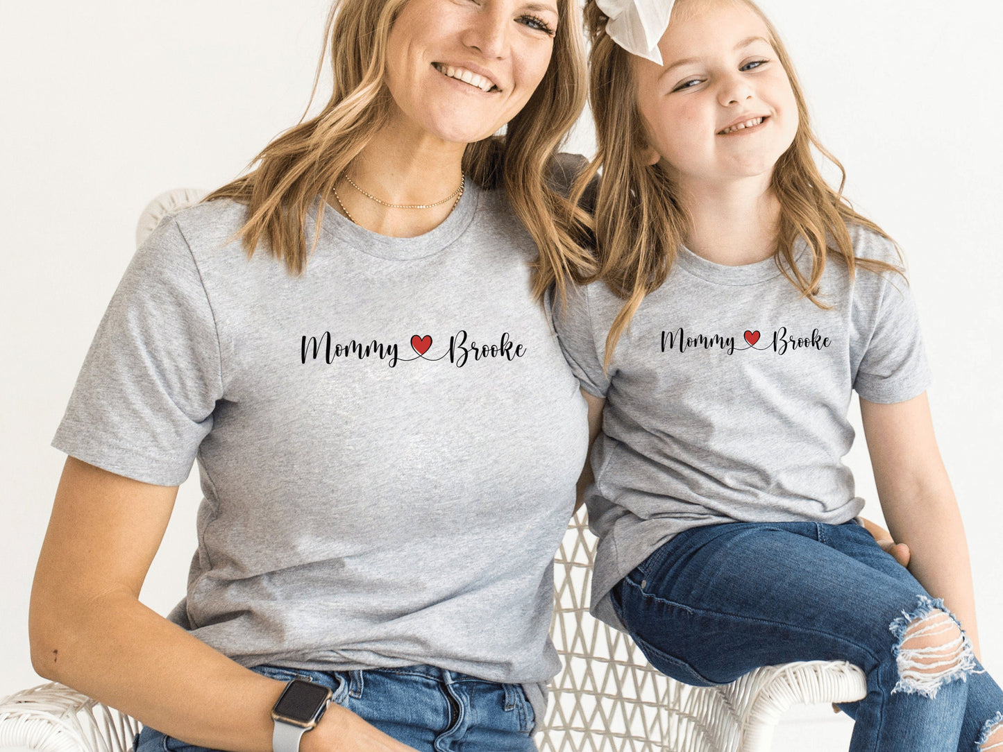 Personalized Mommy and Me Valentines Shirts, Mama and Mini Valentine Shirts, Valentines Day Gift Mom and Daughter, Mommy and Me Shirts