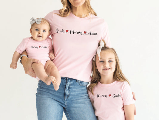 Personalized Mommy and Me Valentines Shirts, Mama and Mini Valentine Shirts, Valentines Day Gift Mom and Daughter, Mommy and Me Shirts