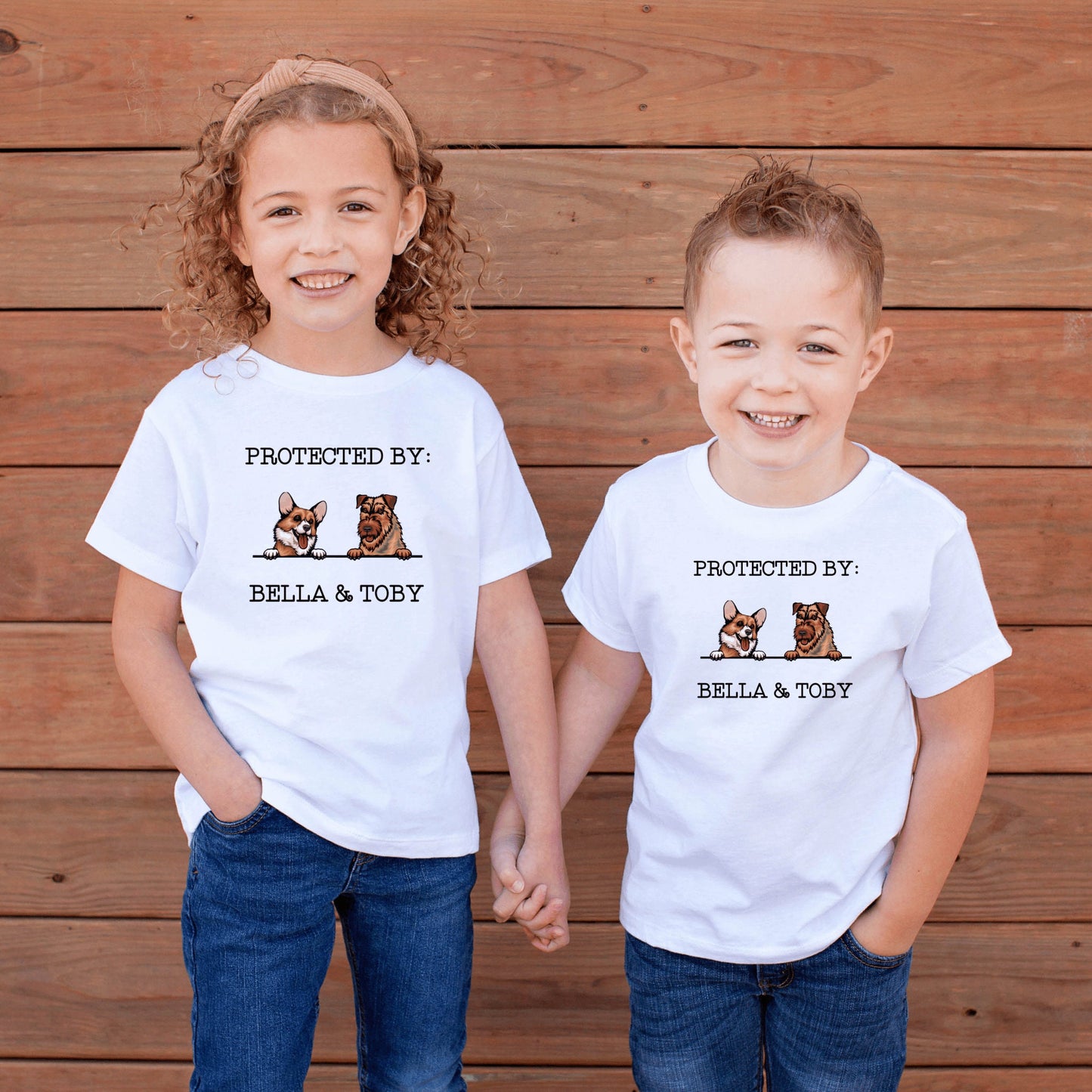 Custom Baby Protected By Dog Bodysuit - Mardonyx T-Shirt