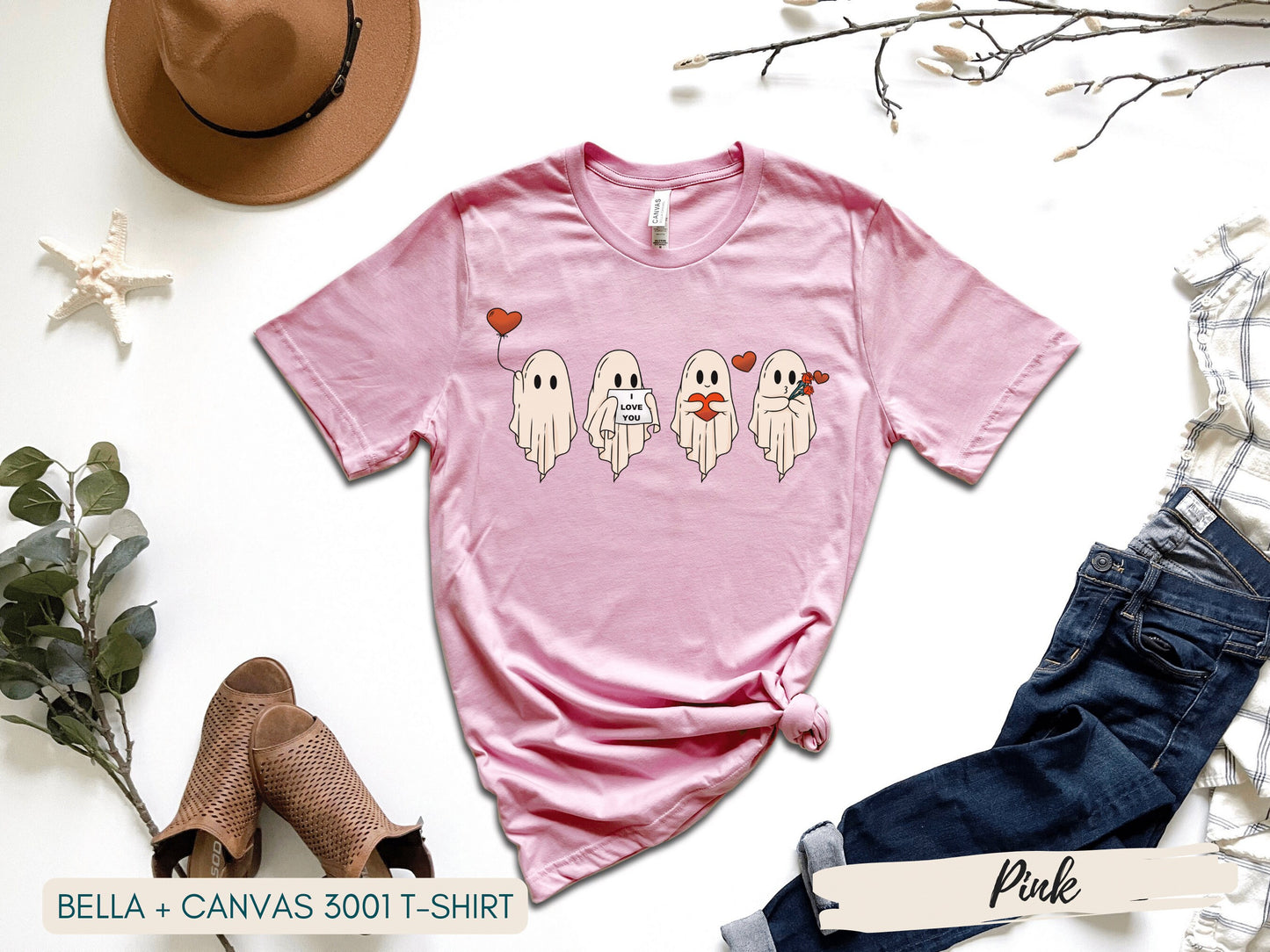 Ghost Valentine Sweatshirt, Spooky Valentine Sweatshirt, Cute Ghost Crewneck, Valentines Gift, Ghost Valentine, Pink Sweatshirt, Retro Ghost