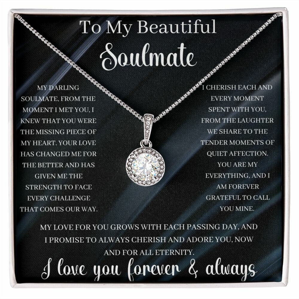 Soulmate Eternal Love Necklace,Gift for Her, Girlfriend Anniversary Gift,Wedding,Valentine, Birthday, Romantic Gift for Her