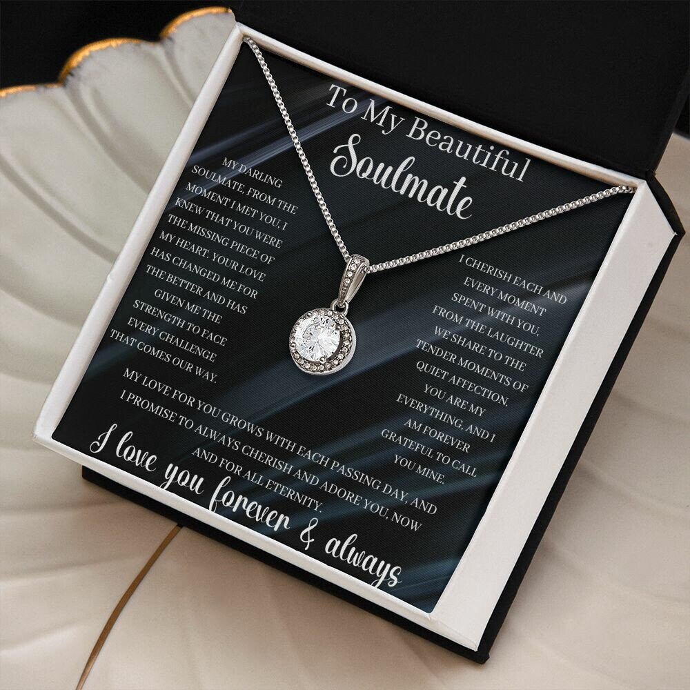 Soulmate Eternal Love Necklace,Gift for Her, Girlfriend Anniversary Gift,Wedding,Valentine, Birthday, Romantic Gift for Her