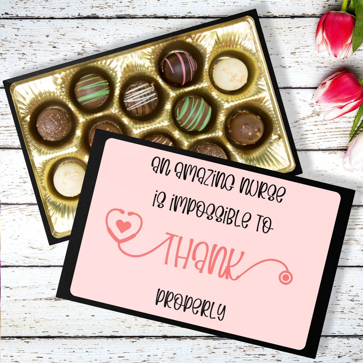 Nurse Thank You Gift, Personalized Chocolate Box Gift, Chocolate Truffles, Nurse Appreciation Gift, Nurse, Medical Thank You Gifts