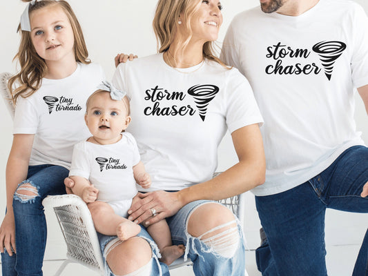 Matching Mom and Kids Shirts, Mother Daughter Matching Shirts, Tornado Chaser Tiny Tornado, Mother's Day Gift, Matching Storm Family Shirts - Mardonyx T-Shirt