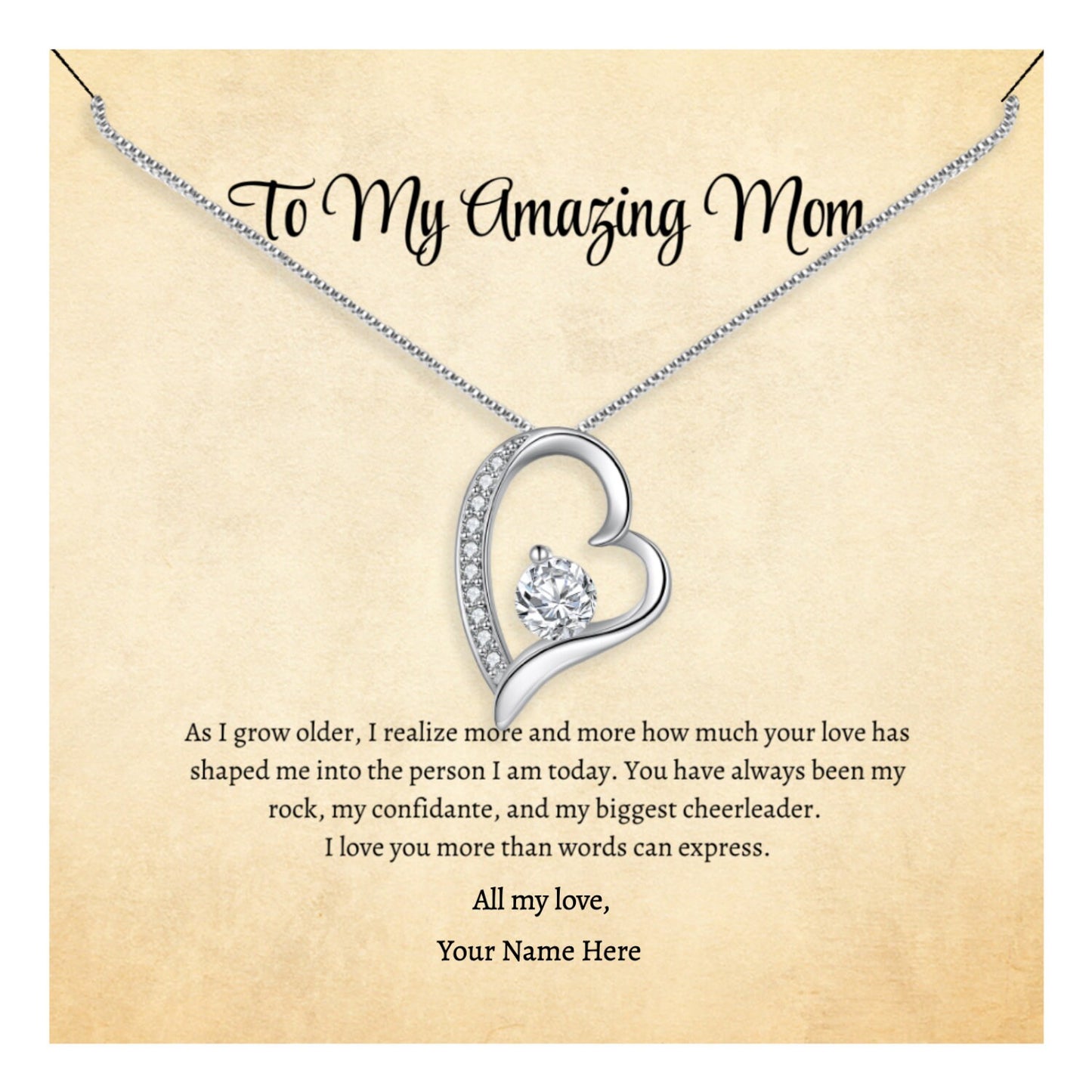Necklace for Mom, Mom Necklace, Gift for Mom, Mama Necklace, To My Mom Necklace, Mommy Necklace, Necklace with Message Card
