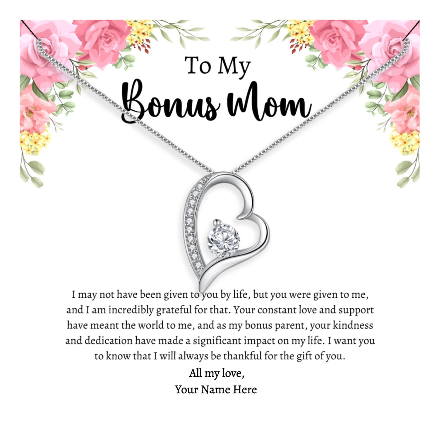 Bonus Mom Gift From Bride, Stepmom Wedding Gift From The Groom, StepMom Necklace, Bonus Mom Necklace, Bonus Mom Wedding Gift, Bonus Mom Gift - Mardonyx Jewelry