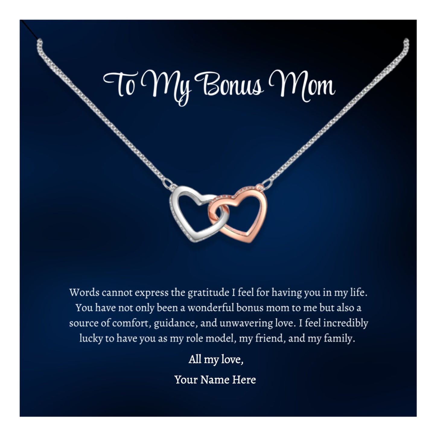 Bonus Mom Necklace, Bonus Mom Gift, Step Mom Gift, Second Mom Gift, Stepmom Wedding Gift from the Groom, Bonus Mom Gift from Bride