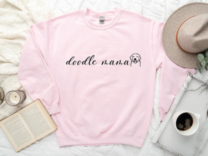Doodle Mama Mom Sweatshirt, Dog Lover Sweatshirt, Gift for Dog Mom, Dog Mom Sweatshirt, Gift For Dog Lover, Gift for Her, Dog Sweatshirt - Mardonyx Sweatshirt Light Pink / S